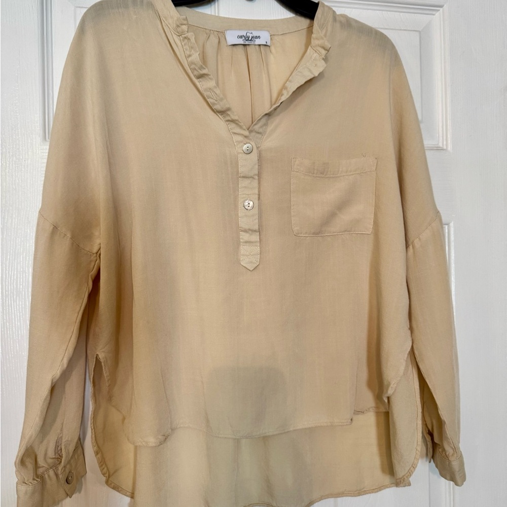 Carly Jean (CJLA) cream linen blouse
